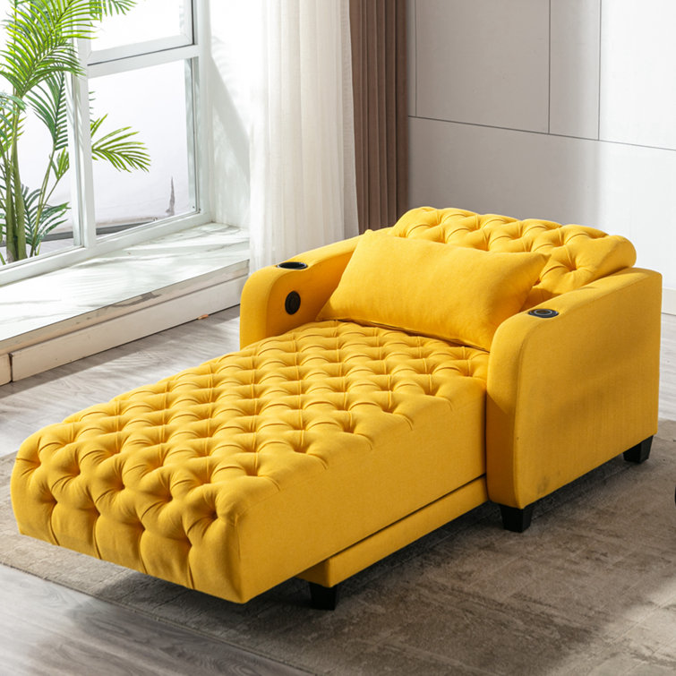 Yellow chaise deals lounge chair